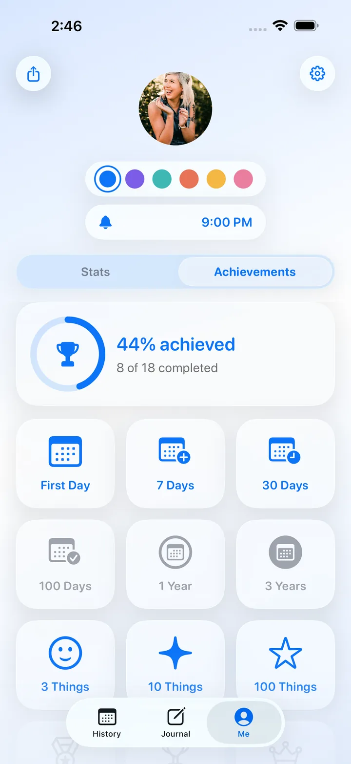 Achievements screen